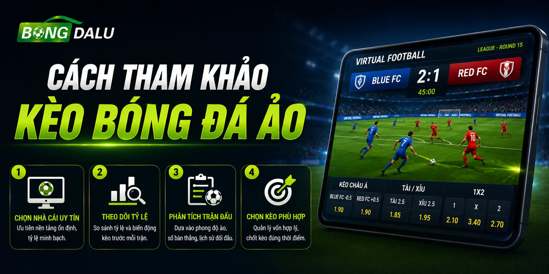 Cách tham khảo kèo bóng đá ảo tại Bongdalu